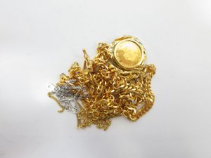 K18金・K24金・K10金ネックレスやコインなど総重量24.8ｇ買取いたしました。