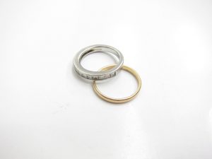 プラチナダイヤリングメレダイヤ0.7ｃｔ＆K18金リング総グラム6.4ｇ買取りいたしました。