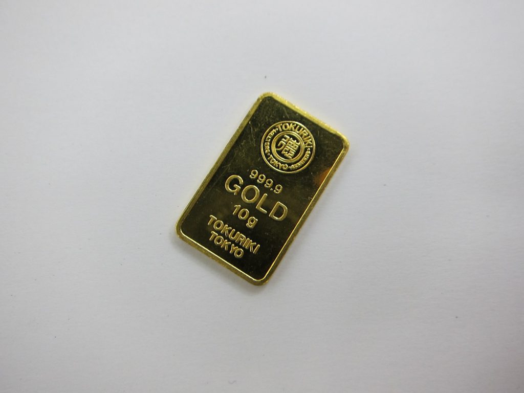 徳力k24金 10g 999.9 純金 インゴット 買取大阪神戸