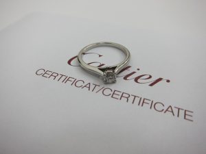 カルティエ 買取 ソリテール1895 ダイヤリング 婚約指輪 0.25ct