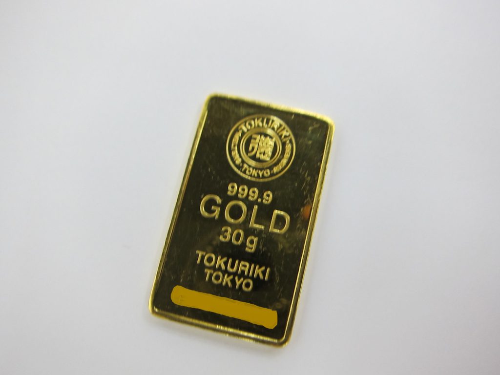 インゴットプレート30g TOKURIKI999.9 ＧOLD 買取