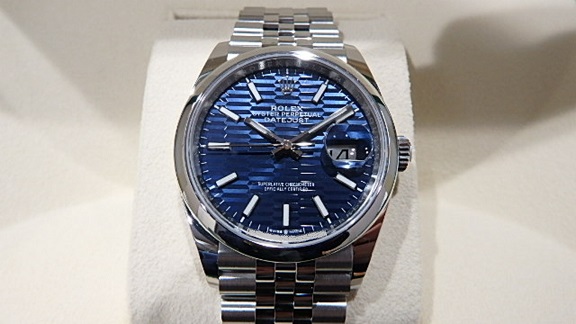ロレックス デイトジャスト36 126200 ROLEX 腕時計 ブルーフルーテッド文字盤