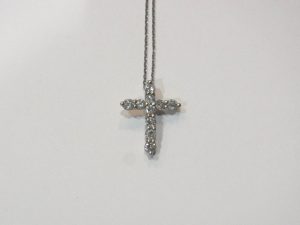 ダイヤモンド クロスネックレス 買取 D1.50ct ラージメレ I-1クラス