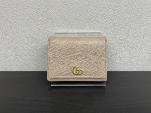 グッチ GUCCI 買取 GGマーモント コンパクト財布 ベージュ レザー 456126