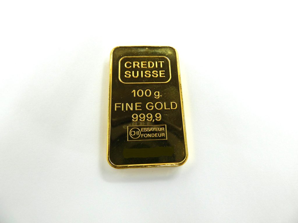 クレディスイス インゴット100ｇプレート ＦＩＮＥ ＧＯＬＤ 999.9 純金 ｋ24 買取