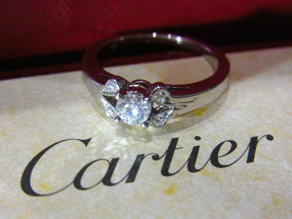 カルティエ【CARTIER】バレリーナ ソリテールリング　（D0.21ct/Pt950）BOX/保証書/GIA鑑定書つき