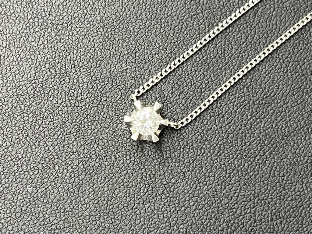 貴金属ジュエリー 買取 PT900/Pt850 一粒ダイヤモンド ネックレス ダイヤ0.4ct