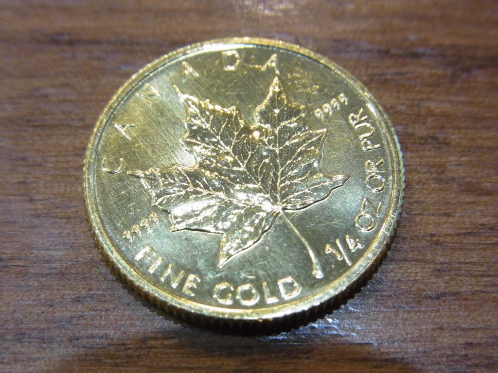 メープルリーフ金貨 買取 1/4oz FINE GOLD 純金製